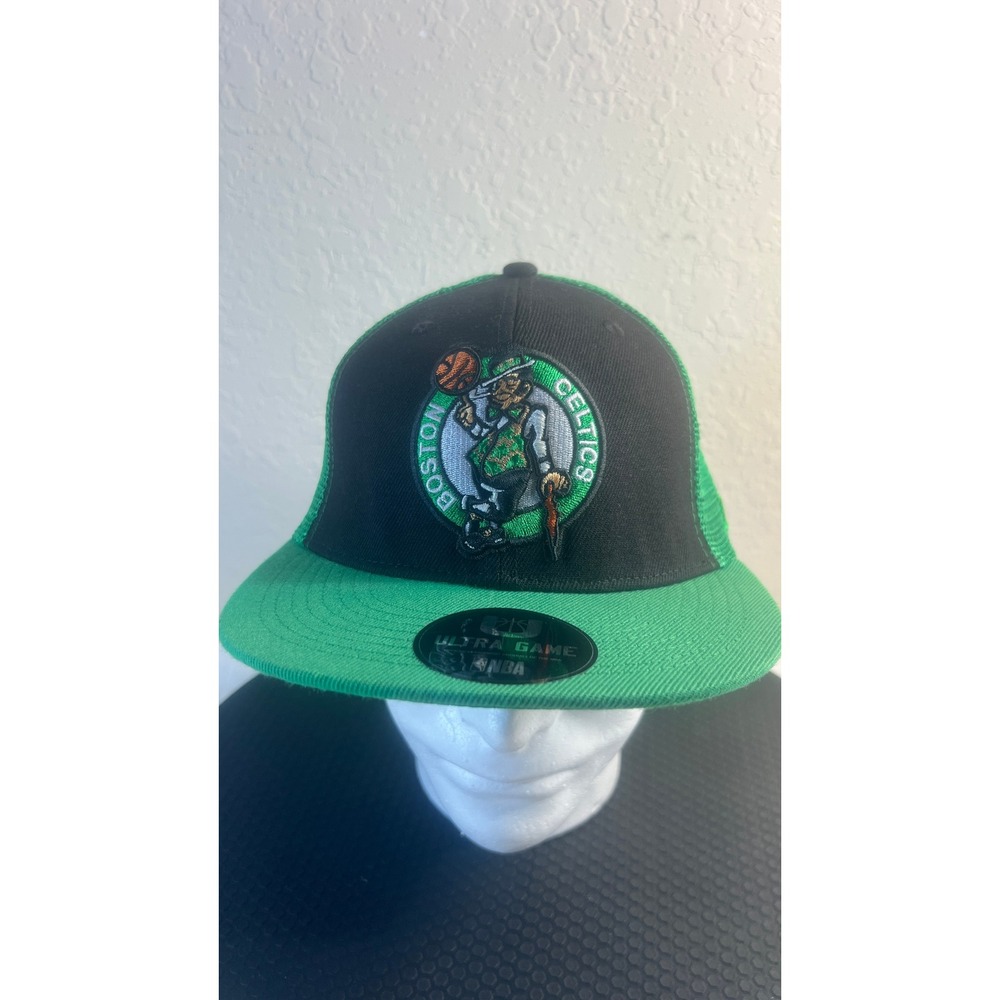 Boston Celtics NBA Ultra Game Trucker Hat Black Green Snapback Cap VUMG478F